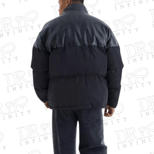 DRIP INFINITY: Men's Oversized Embossed Pu & Nylon Puffer Jacket (Back)