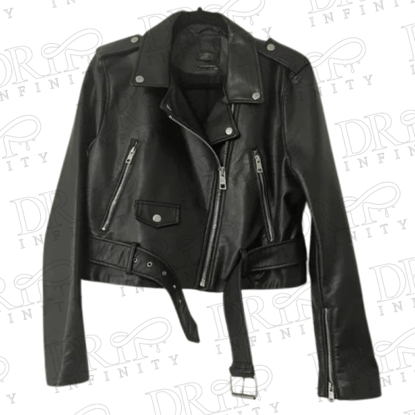 DRIP INFINITY: Women's Biker Crop Leather Jacket