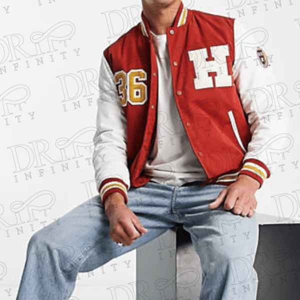 DRIP INFINITY: Men's Red Harvard Varsity Jacket