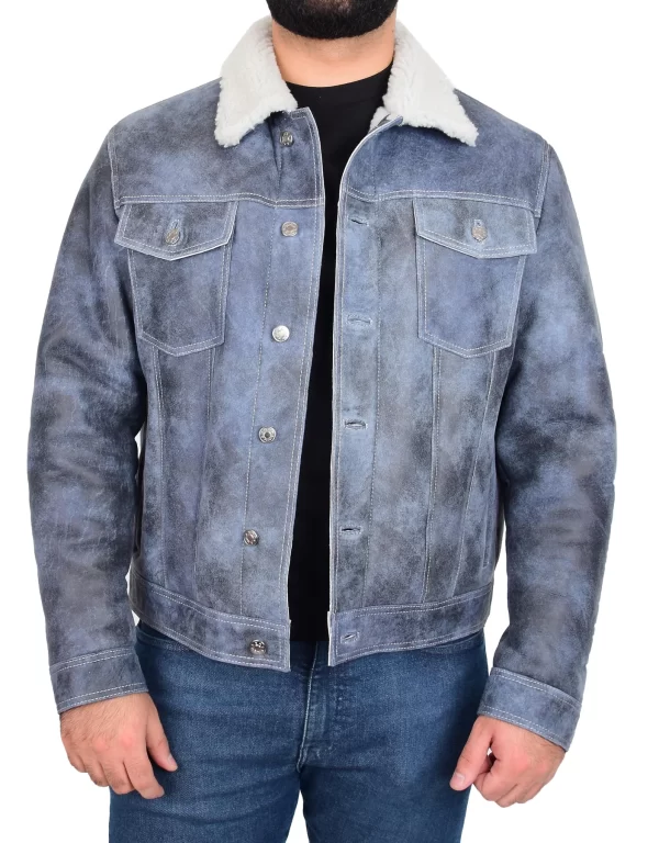 DRIP INFINITY: Men's Real Sheepskin American Shearling Trucker Jacket (Limited Edition)