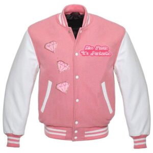 DRIP INFINITY: Barbie Pink Leather Varsity Jacket (Limited Edition )