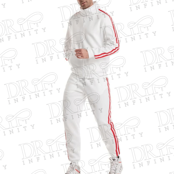 Drip Infinity: Men's White Twin Side Stripe Tracksuit