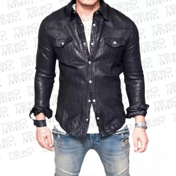 DRIP INFINITY: Men's Lambskin Black Slim Fit Leather Jacket