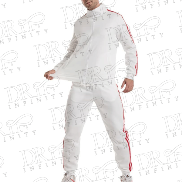 Drip Infinity: Men's White Twin Side Stripe Tracksuit