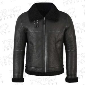 Men's Aviator Black Shearling Leather Jacket