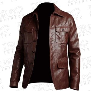 DRIP INFINITY: Men's Brown Genuine Lambskin Real Leather Four Pocket Blazer