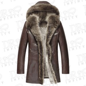 DRIP INFINITY: Men’s Hooded Shearling Fur Coat
