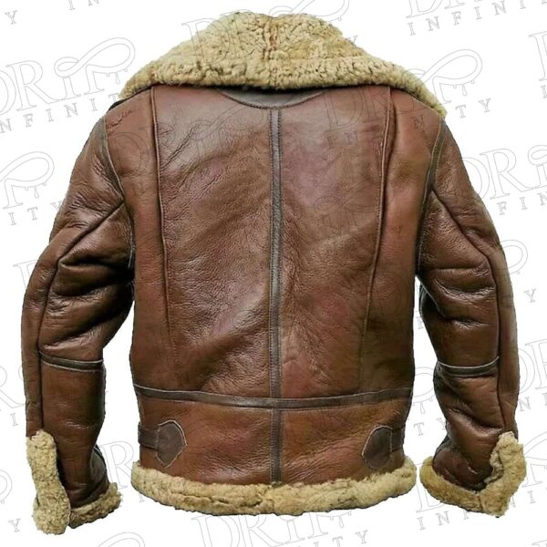 Men's RAF B3 Pilot Shearling Brown Leather Jacket ( Back )