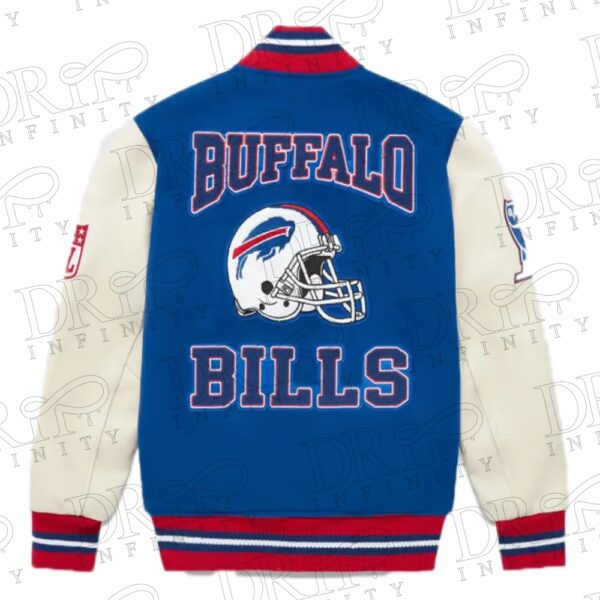 DRIP INFINITY: OVO x NFL Buffalo Bills Varsity Jacket ( Back )