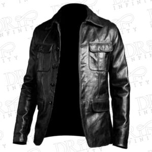 DRIP INFINITY: Men's Black Genuine Lambskin Real Leather Four Pocket Blazer