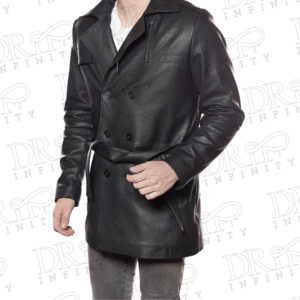 DRIP INFINITY: Bono Black Leather Coat