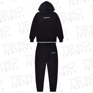 DRIP INFINITY: Men's Black Hyperdrive Embroidered Tracksuit