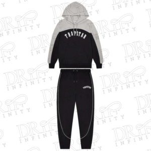Drip Infinity: Men's Black & Grey Irongate Chenille Arch Hooded Tracksuit