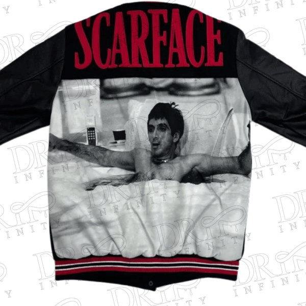 DRIP INFINITY: Al Pacino Scarface Tony Montana Letterman Varsity Jacket (Back)