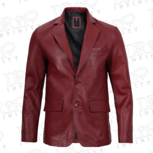 DRIP INFINITY: Men's Maroon Leather Blazer