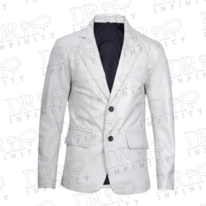 DRIP INFINITY: Men's White Leather Blazer
