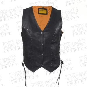 DRIP INFINITY: Women's Leather Motorcycle Studded Vest