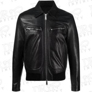 DRIP INFINITY: Classic Men's Black Biker Leather Jacket