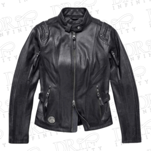 DRIP INFINITY: Harley Davidson 115th Reflective Black Leather Jacket Sz Petite