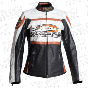 DRIP INFINITY: Ladies HD Raceway Screaming Eagle Leather Jacket