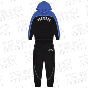 Drip Infinity: Men's Black & Blue Irongate Chenille Arch Hooded Tracksuit