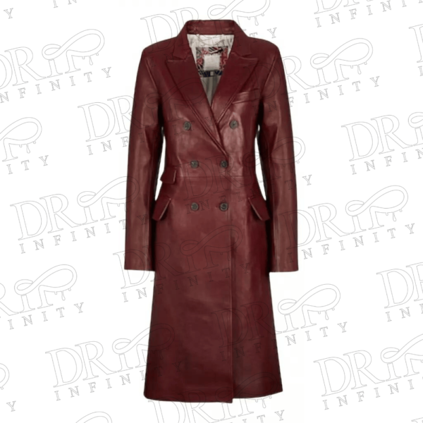 DRIP INFINITY: Zendaya Maroon Leather Trench Coat