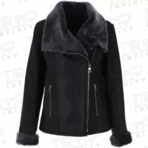 DRIP INFINITY: Women's Aviator Shearling Leather Jacket