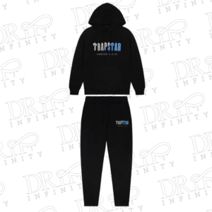 DRIP INFINITY: Men's Black Ice Decoded Chenille Hooded Tracksuit