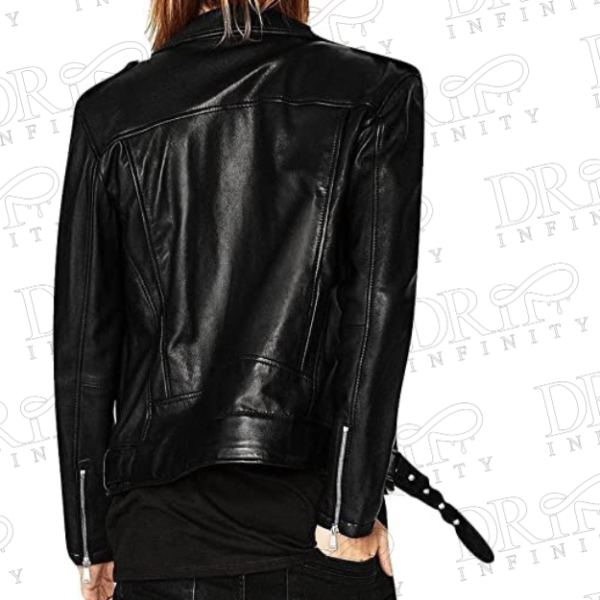 DRIP INFINITY: Men's Biker Style Solid Leather Jacket (Back)