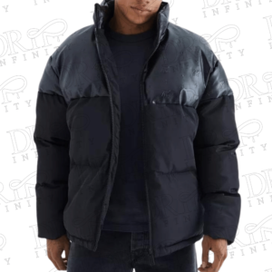 DRIP INFINITY: Men's Oversized Embossed Pu & Nylon Puffer Jacket