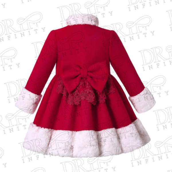 Drip Infinity: Teen Girls Outfit Winter Warm Coat Fur Thick Parka Red Christmas Coat 2024