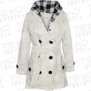 Drip Infinity: Teen Girls Cream Outfit Winter Warm Double Breasted Wool Christmas Coat 2024