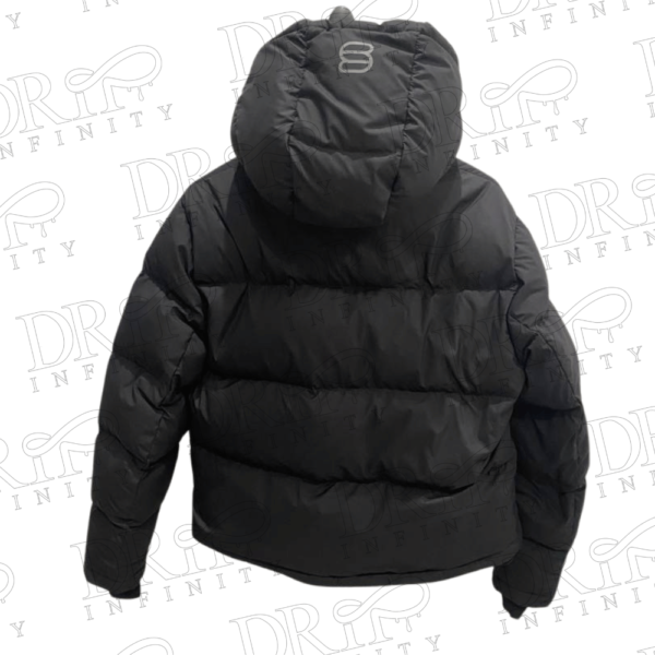 DRIP INFINITY: Men's Black Hooded Puffer Jacket (Back)