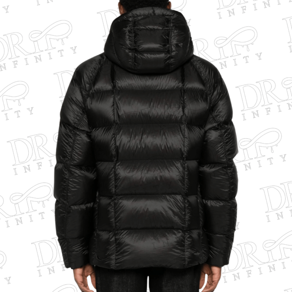 DRIP INFINITY: Men’s Shell Black Hooded Quilted Jacket (back)