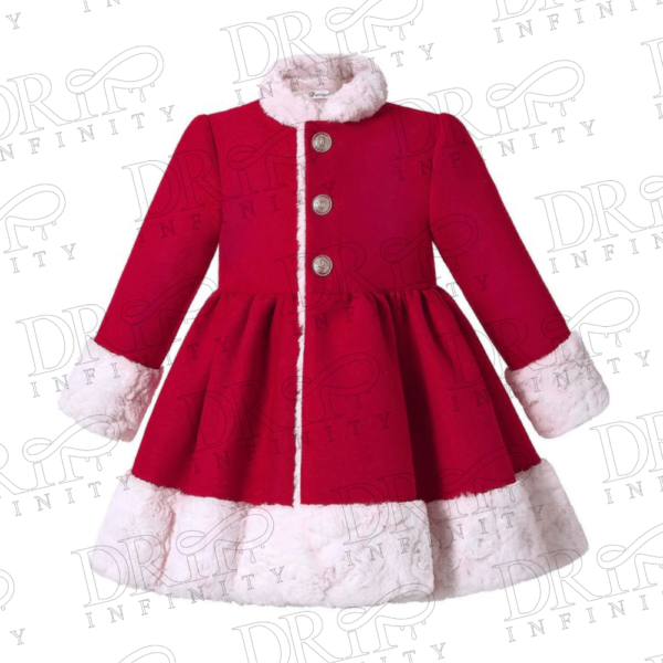 Drip Infinity: Teen Girls Outfit Winter Warm Coat Fur Thick Parka Red Christmas Coat 2024