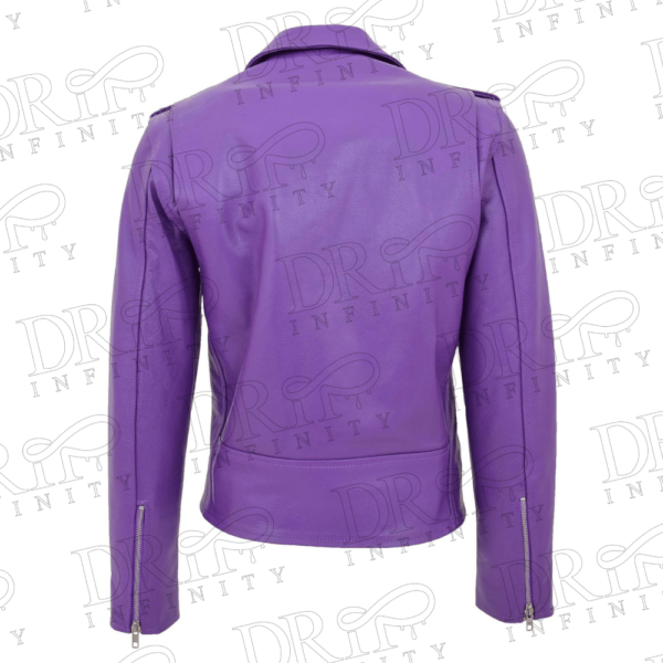 DRIP INFINITY: Helen Lilac Cowhide Biker Leather Jacket (Limited Edition)