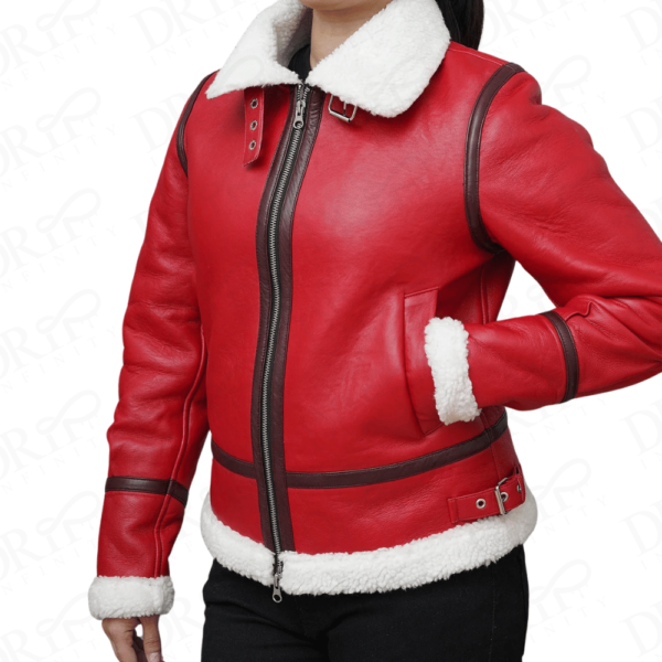 DRIP INFINITY: Women's Aviator Red B3 Shearling Jacket (Limited Edition)