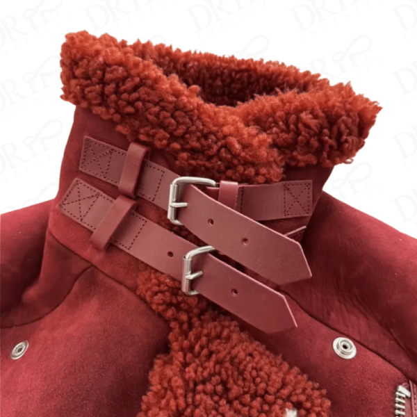 DRIP INFINITY: Women's Red Suede Shearling Jacket (Limited Edition)