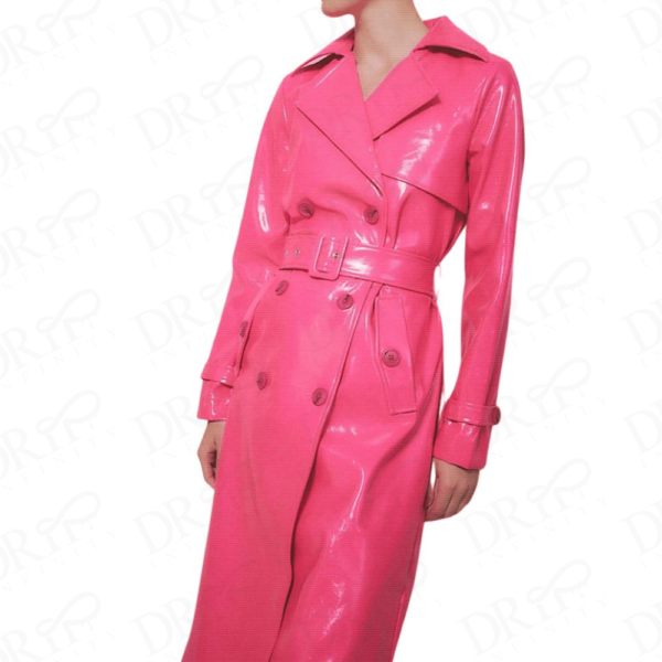 DRIP INFINITY: Women's Blush Rose Leather Elegance Coat (Limited Edition)