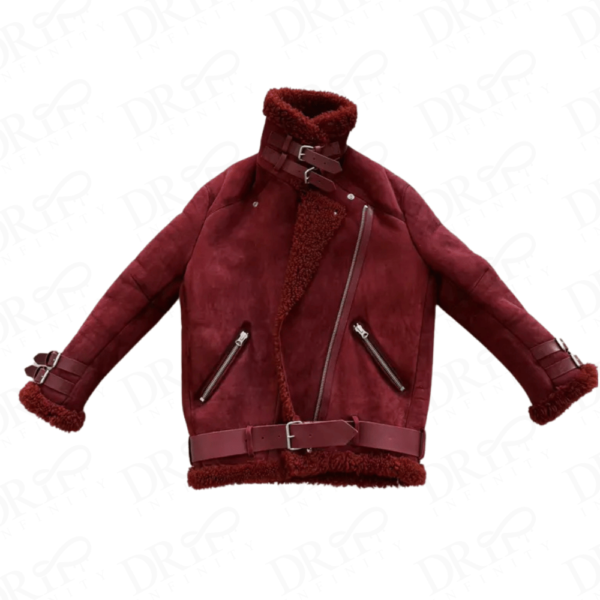 DRIP INFINITY: Women's Red Suede Shearling Jacket (Limited Edition)