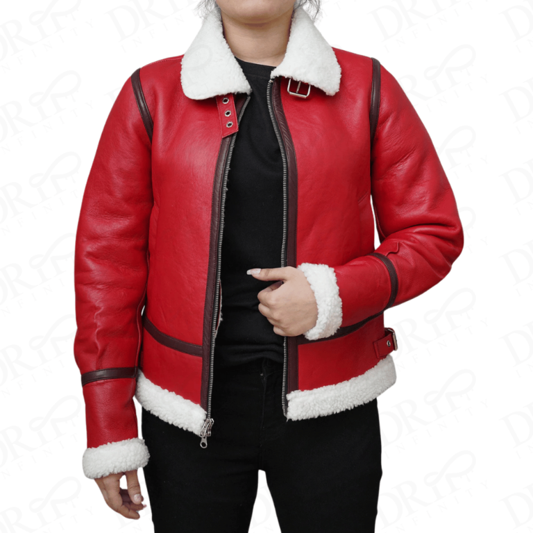 DRIP INFINITY: Women's Aviator Red B3 Shearling Jacket (Limited Edition)