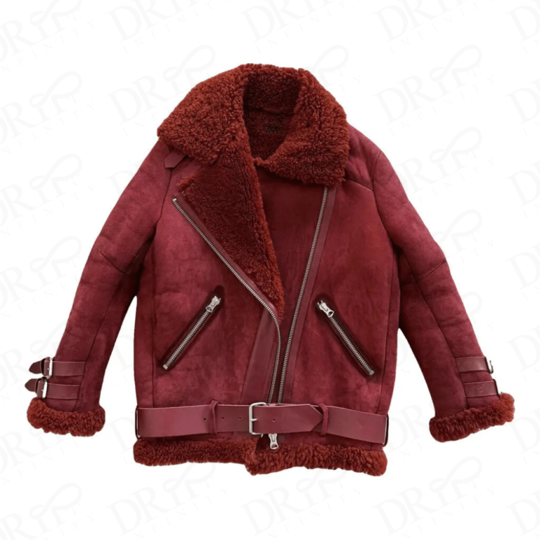 DRIP INFINITY: Women's Red Suede Shearling Jacket (Limited Edition)