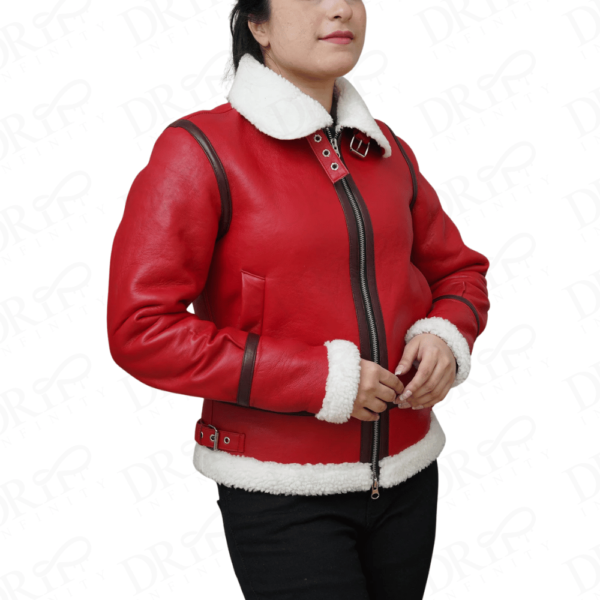 DRIP INFINITY: Women's Aviator Red B3 Shearling Jacket (Limited Edition)